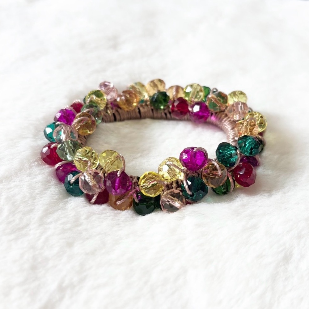 5/$15 🩷 MUST BUNDLE Vintage Y2K Multicolor Beaded Hair Tie